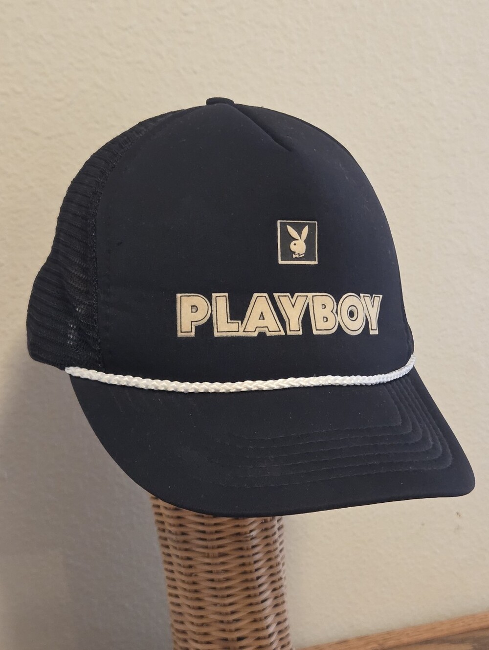 Playboy Bunny Vintage 80s Cap Hat Adult Mens Adjustable SnapBack Trucker Black